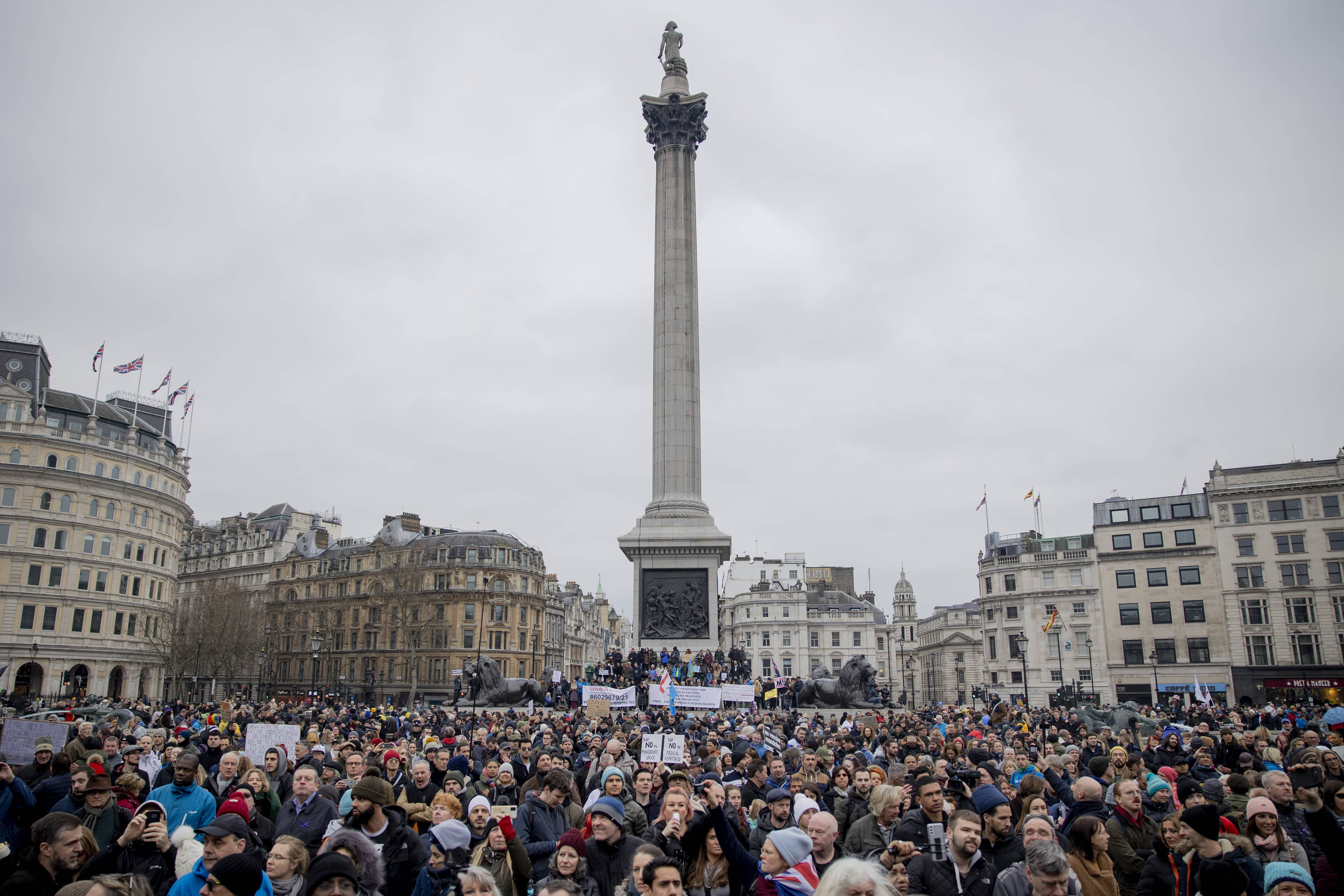 protest-against-mandatory-covid-vaccination-to-all-nhs-staff-in-london-uk-22-jan-2022