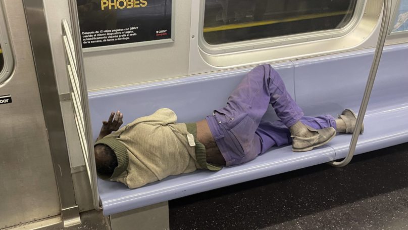 The homeless seem to be back in big numbers on the subways