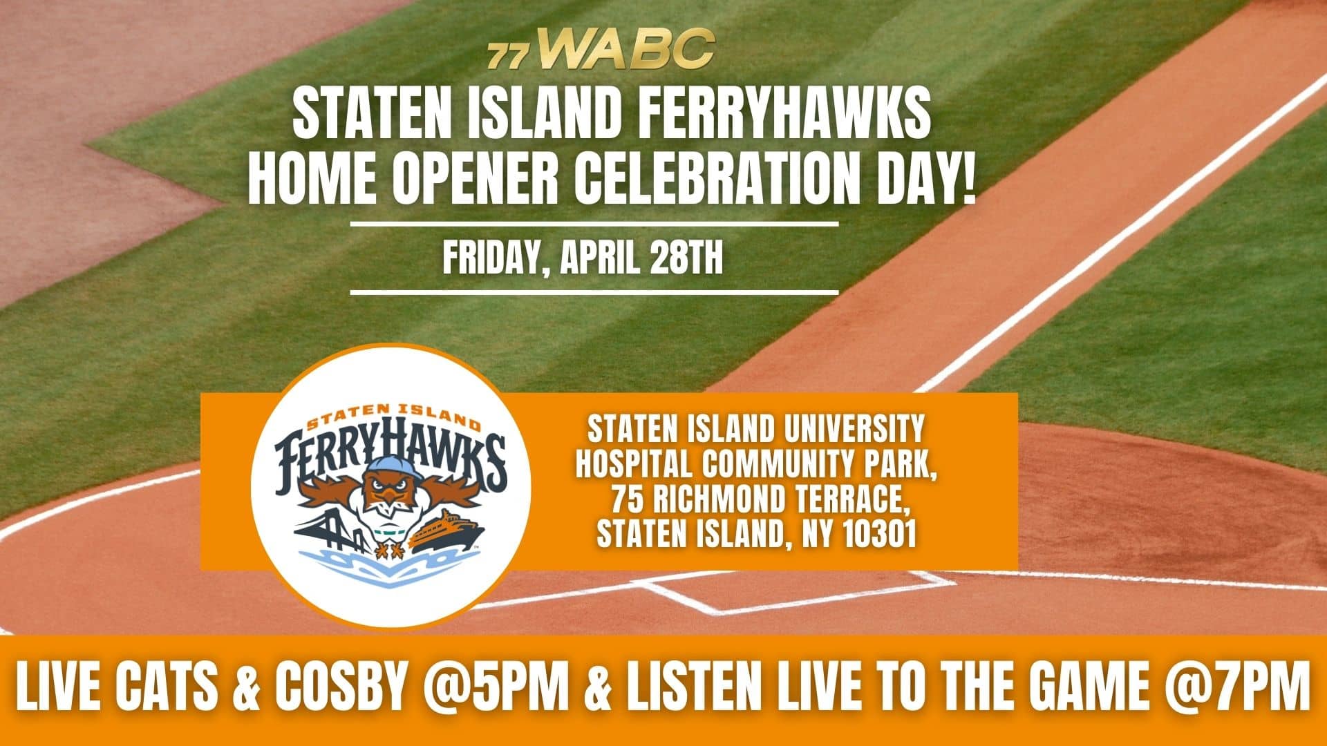 77 WABC Celebrates FerryHawk Baseball Home Opening Game!