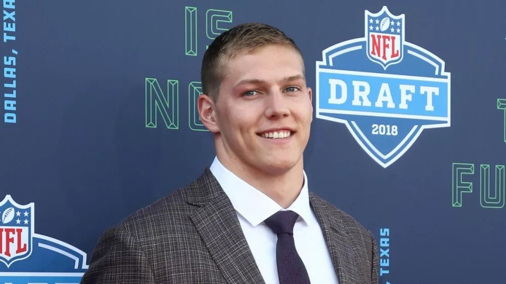 Leighton Vander Esch attends the 2018 NFL Draft at AT&T Stadium on April 26^ 2018 in Arlington^ Texas.