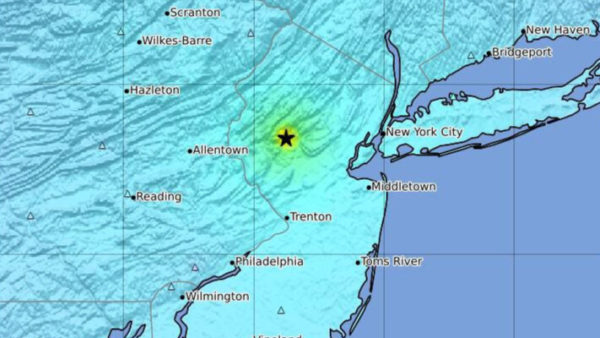 Minor Earthquake Reported in New Jersey