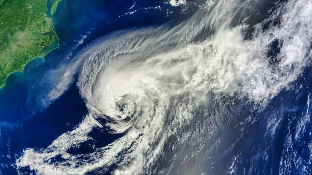 Tropical Storm Debby over the Atlantic Ocean. Elements of this image furnished by NASA.