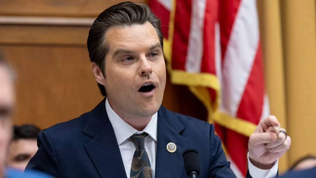 Rep. Matt Gaetz, R-Fla., as his attorney general on Nov. 13, 2024. Gaetz is being probed by the House Ethics Committee as a part of an ongoing investigation that includes allegations of sexual misconduct and illicit drug use.