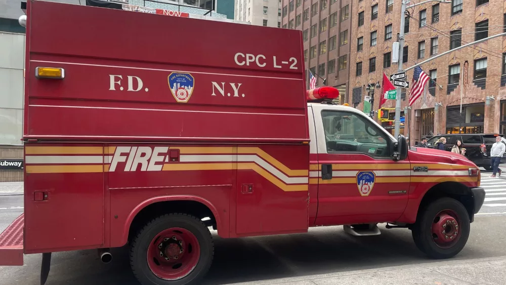 FDNY ambulance truck seen from the side parked on the street