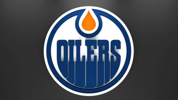 Emblem of the Edmonton Oilers. The Edmonton Oilers are a professional ice hockey team. Logo for presentation or infographics. 3D render. 3D Illustration