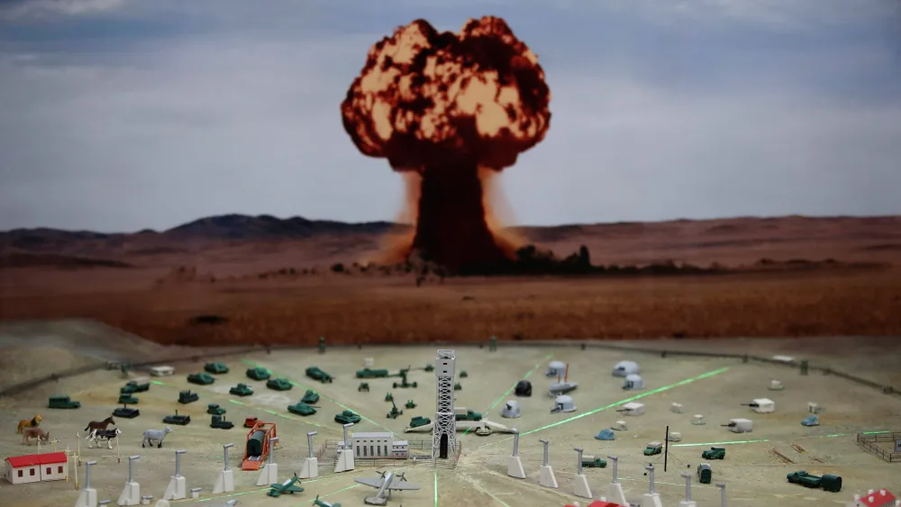 a-view-shows-a-model-of-a-nuclear-test-at-the-museum-of-the-semipalatinsk-test-site-in-kurchatov
