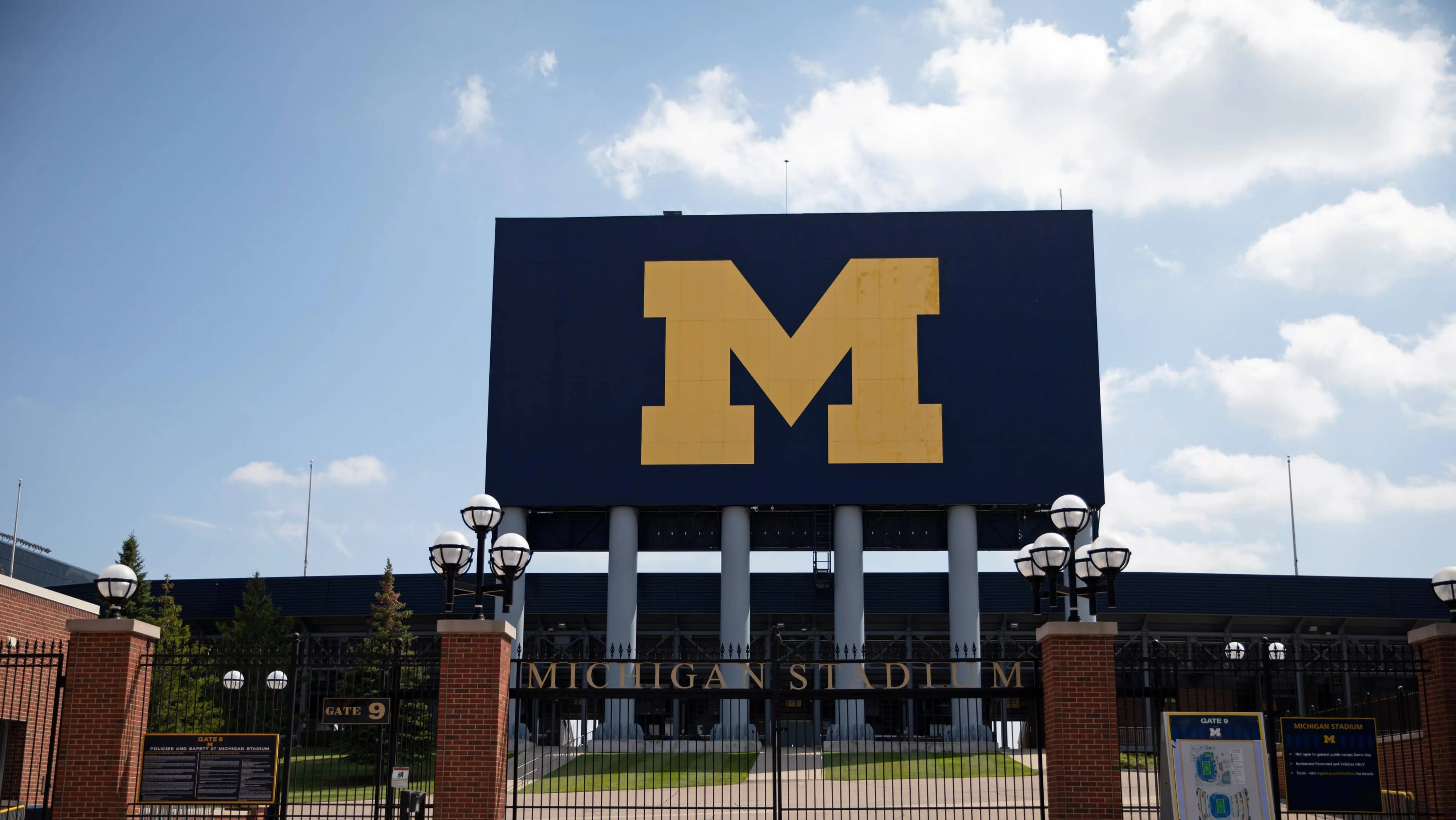 an-entrance-to-michigan-stadium-is-seen-on-the-university-of-michigan-campus-in-ann-arbor