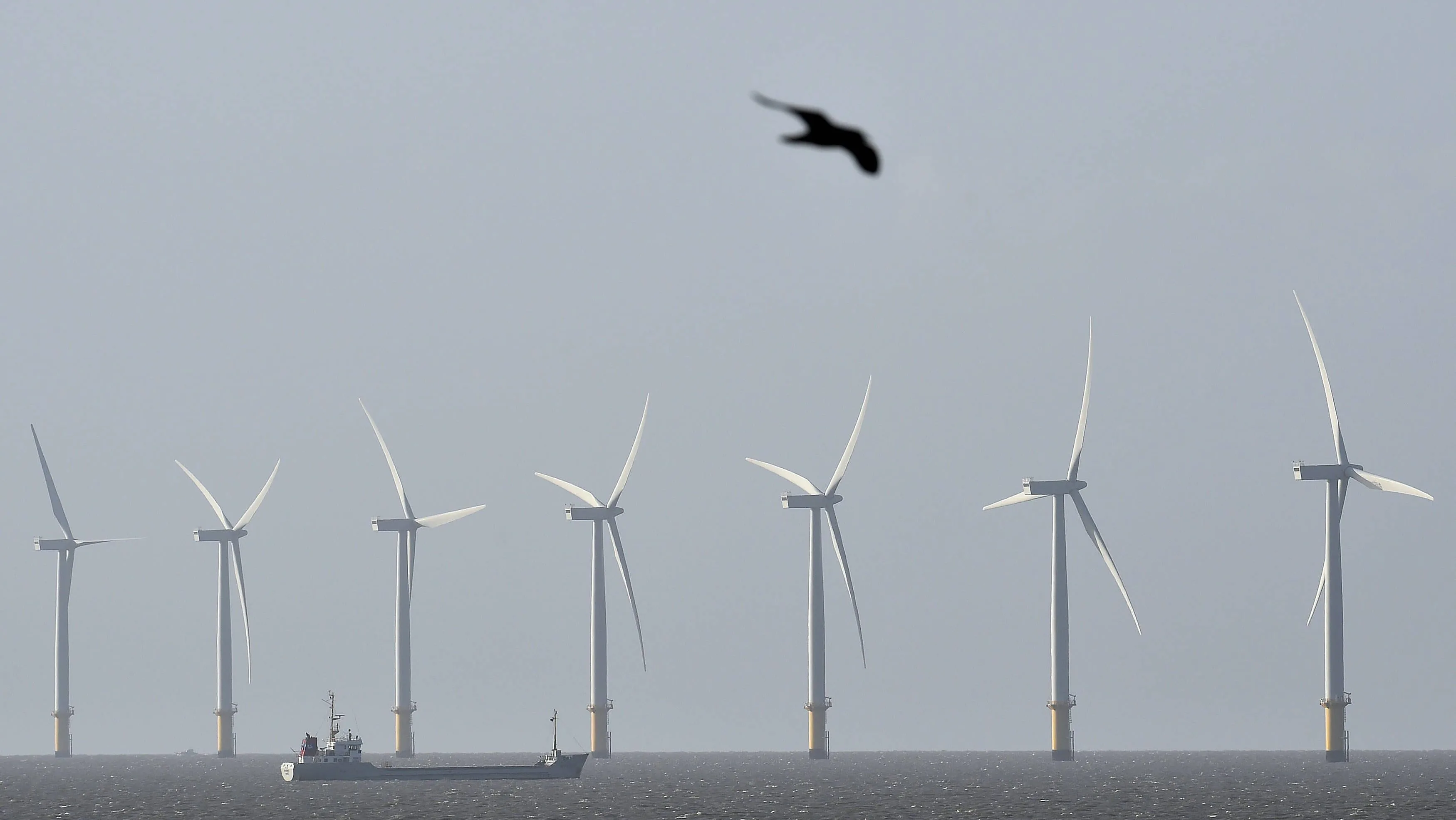 a-cargo-ship-passes-in-front-of-an-off-shore-wind-farm-in-the-english-channel-near-clacton-on-sea-in-south-east-england