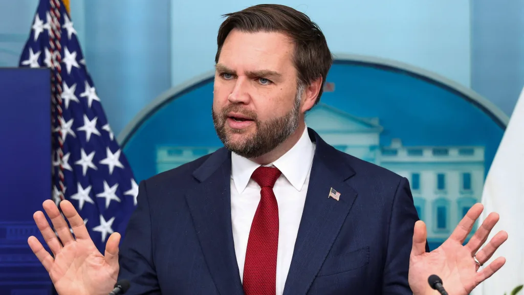 white-house-press-secretary-leavitt-and-u-s-vice-president-jd-vance-host-a-press-briefing-at-at-the-white-house-in-washington