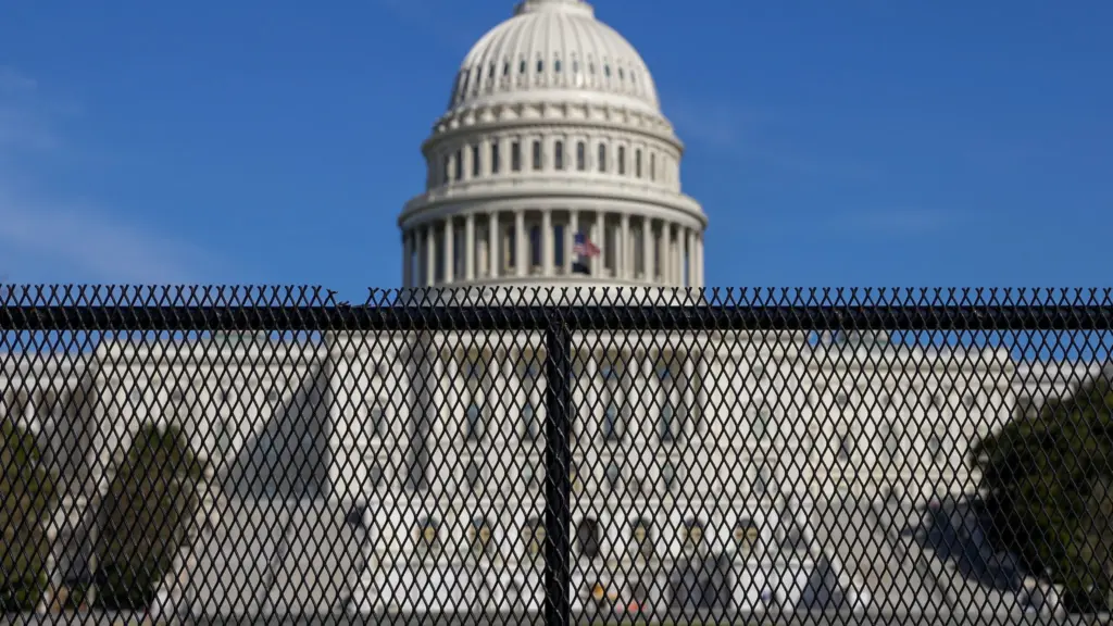 a-security-fence-erected-in-the-wake-of-the-january-6th-attack-but-now-scheduled-to-start-being-removed-surrounds-the-u-s-capitol-in-washington