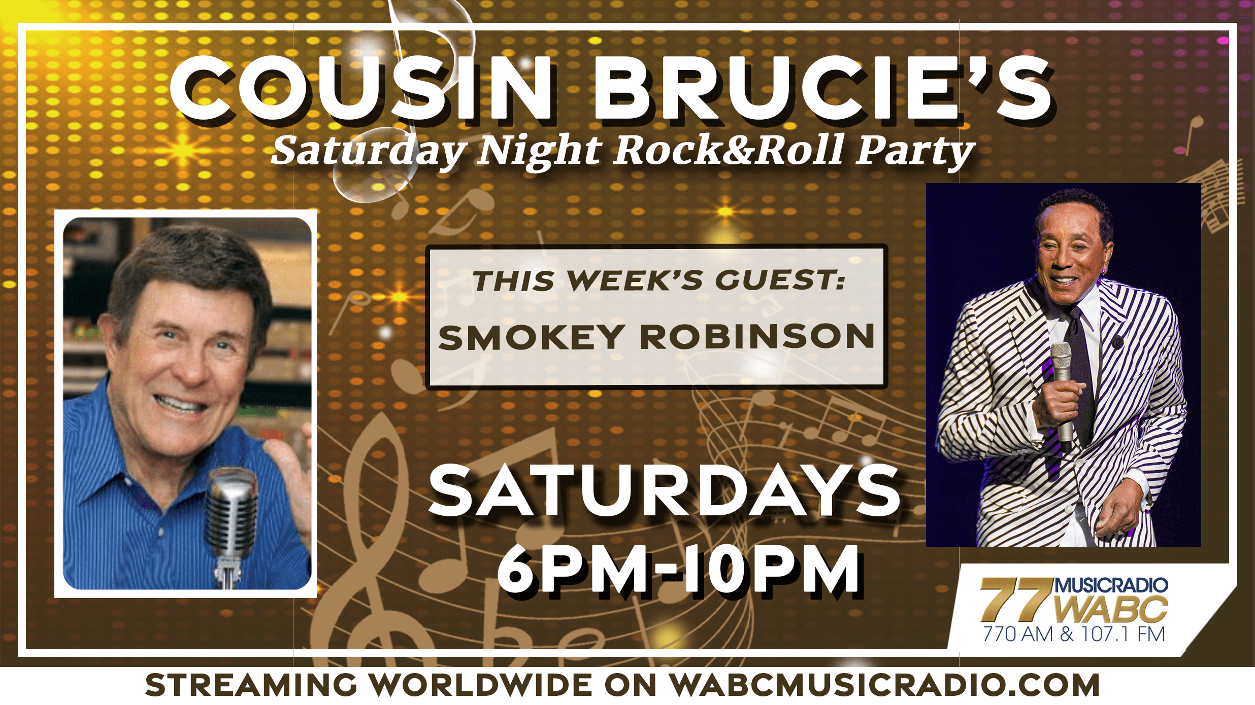 This Saturday Night's Special Guest is Smokey Robinson!!! WABC MUSIC