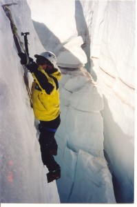 Andy Land Hanging on Ice