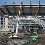 Construction Underway On NFL Draft Setup At Point State Park