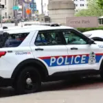 Columbus Police on high alert as Vice President Mike Pence motorcade passes by. Dublin Ohio October 13^ 2020