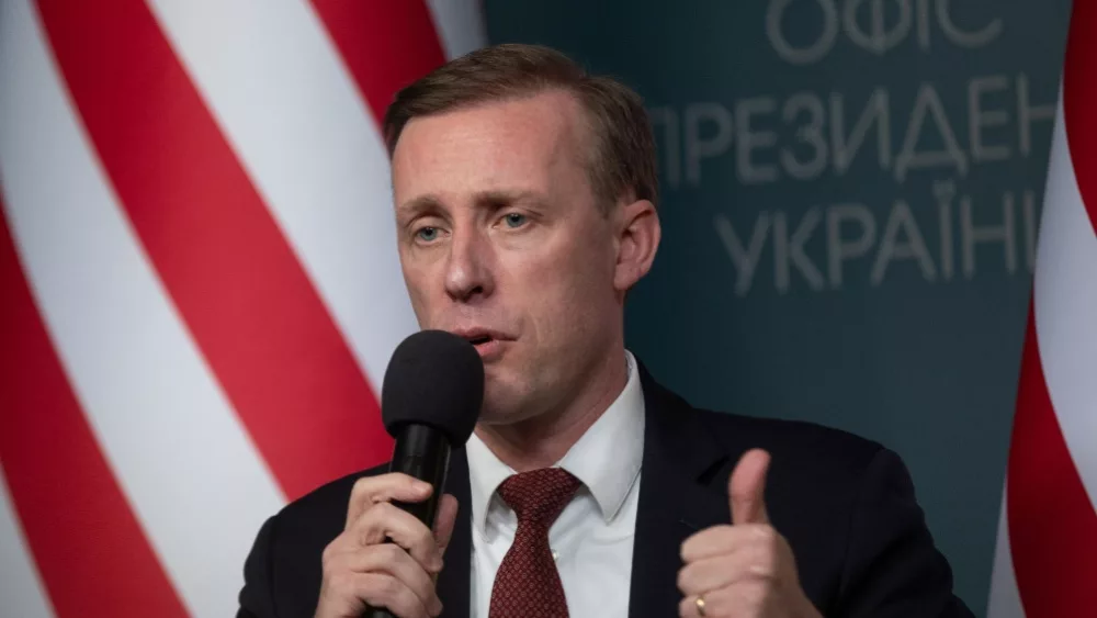 U.S. White House National Security Advisor Jake Sullivan during news briefing. Kyiv^ Ukraine^ March 20^ 2024