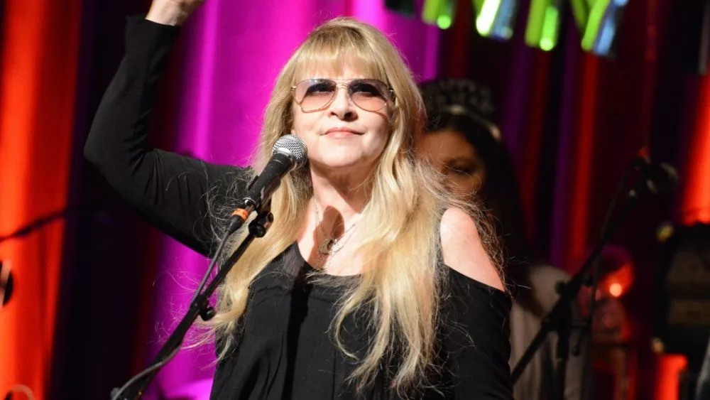 Stevie Nicks of Fleetwood Mac guests with Deer Tick on New Year's Eve at the Brooklyn Bowl music venue.Brooklyn^ New York - December 31^ 2014