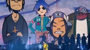 Gorillaz (band) perform in concert at Sonar Festival on June 15^ 2018 in Barcelona^ Spain.