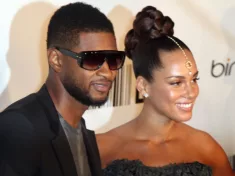 Usher and Alicia Keys at the Hammerstein Ballroom on September 30^ 2010 in New York City.