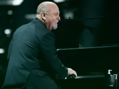 Billy Joel performs in concert at Allegiant Stadium on February 26^ 2022 in Las Vegas^ Nevada.
