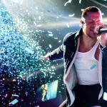 Imagine Dragons frontman Day Reynolds perform in concert at Palau Sant Jordi stage on April 6^ 2018 in Barcelona^ Spain.