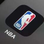 Close up of NBA app on iPhone home screen