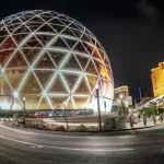 MSG Sphere is lit up in Las Vegas^ Nevada Las Vegas^ Nevada^ USA^ 25 August 2023: