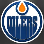 Emblem of the Edmonton Oilers (NHL). Logo for presentation or infographics. 3D render. 3D Illustration