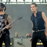 Guitarist Dave Navarro and singer Perry Farrell of the rock band Jane's Addiction perform at an outdoor concert in Indiana. Speedway^ IN/USA - May 22^ 2015