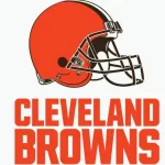 Cleveland Browns^ editorial vector logo is printed on white paper.