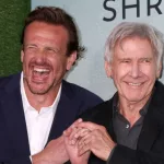 Jason Segel^ Harrison Ford at the Shrinking Season 2 Premiere at the Pacific Design Center on October 8^ 2024 in CA