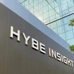 HYBE Insight logo. HYBE insight is cultural complex and museum on two basement floors of HYBE’s new headquarters in Yongsan^ central Seoul.