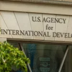 Lettering at the Main Entrance of the U.S. Agency for International Development Washington^ DC^ USA - 12 June 2021