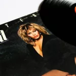 Tina Turner music album on vinyl record LP disc. Titled: Private Dancer album cover