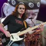 Geddy Lee of the rock band Rush hits the stage for part of their Time Machine Tour at the Gibson Amphitheater in Universal City^ CA on June 22^ 2011.