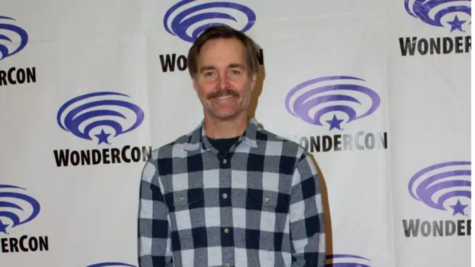 Will Forte arrives at the press room for "Housebroken" during Day 2 of the 2023 WonderCon convention at the Anaheim Convention Center on March 25^ 2023.