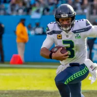 Russell WILSON (3) plays against the Carolina Panthers at Bank Of America Stadium in Charlotte^ NC.