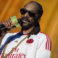 SNOOP DOGG famous singer performs singing on stage famous singer performs on stage singing a well known festival in ITALY
