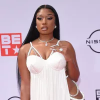 Megan Thee Stallion arrives for the 2021 BET Awards on June 27^ 2021 in Los Angeles^ CA