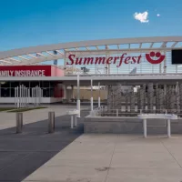 The main gate of Summerfest "The Worlds Largest Outdoor Music Festival" located on the Henry Maier Festival Park grounds. Milwaukee^ WI