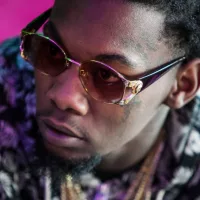 Rapper Offset from Migos band. Kiari Kendrell Cephus aka Off Set on press conference. MOSCOW - 27^ MARCH^ 2015