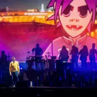 The band “Gorillaz” performing at Park Live festival in Moscow^ Russia. MOSCOW^ RUSSIA - JULY 28^ 2018
