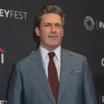 Jon Hamm arrives at the red carpet photocall for Apple TV's "Friends and Neighbors" during PaleyFest LA 2026 at the Dolby Theatre in Hollywood^ California on April 11^ 2026.
