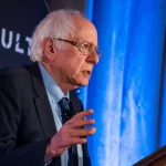 Senator Bernie Sanders speaking at event at Trinity College; Dublin^ Ireland - February 16 2024.