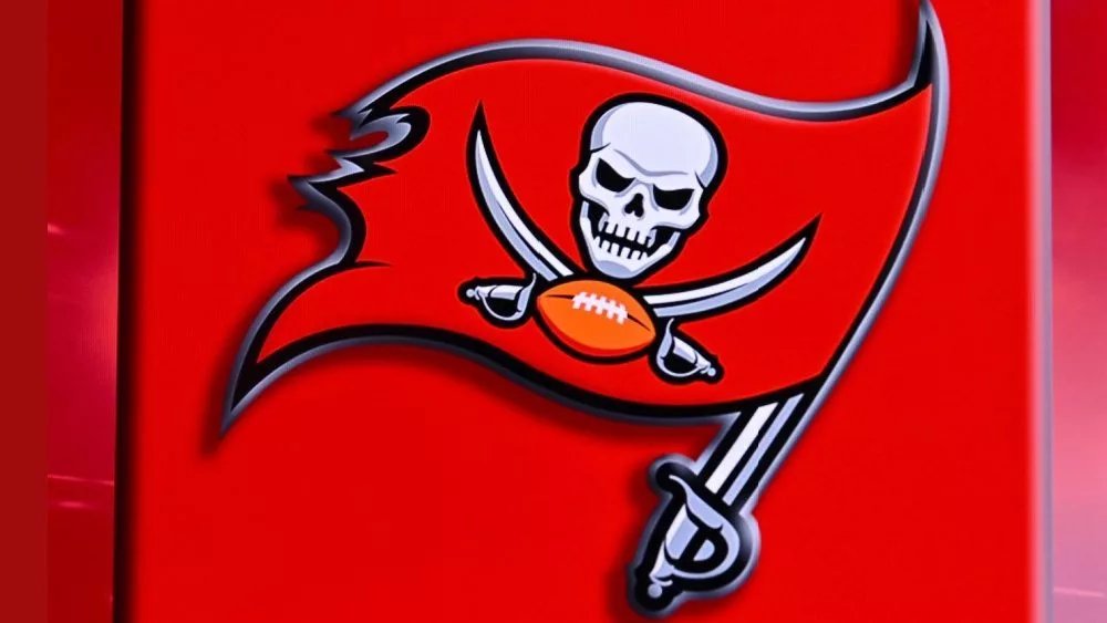 Tampa Bay Buccaneers - Logo of NFL club on red background.