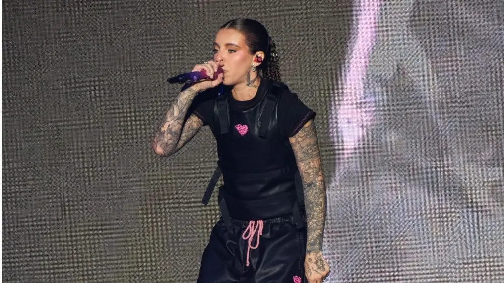 Puerto Rican singer and songwriter Young Miko during her concert at the Movistar Arena on May 18^ 2025^ in Madrid^ Spain