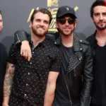 All Time Low^ Zack Merrick^ Rian Dawson^ Alex Gaskarth. Jack Barakat at the MTV Movie and Television Awards on the Shrine Auditorium on May 7^ 2017 in Los Angeles^ CA