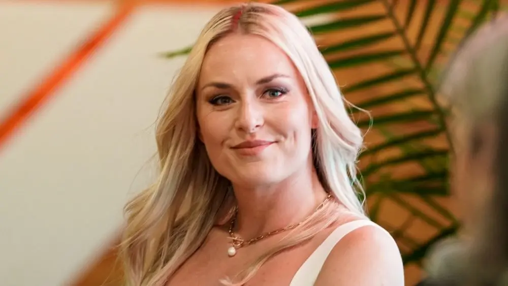 World Cup alpine ski racer Lindsey Vonn speaks at the Women Drive event at Miami International Autodrome on May 1^ 2025.
