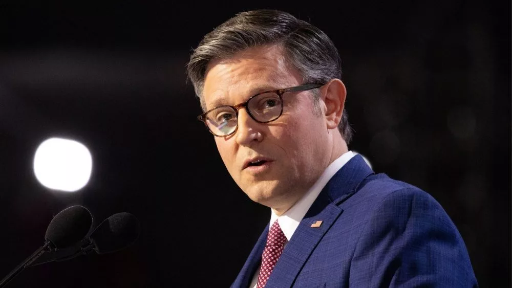 Speaker of the House Mike Johnson at the Republican National Convention. Milwaukee^ Wisconsin - July 15^ 2024