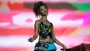 Tyla on the fifth day of Rock in Rio 40 years in the city of Rock. Rio de Janeiro^ Rio de Janeiro^ Brasil September 20