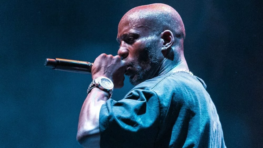 Portrait of rapper DMX with microphone in hand. EUROPE-18 SEPTEMBER^2014